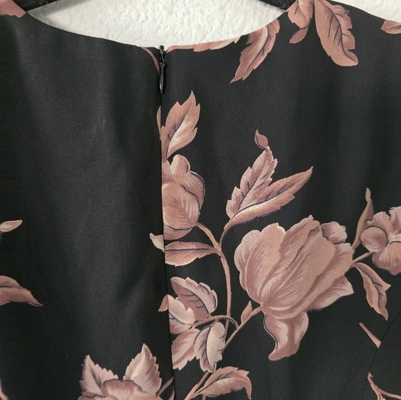 Talbots Floral Faux Wrap Dress Women Sz 14 Padded Short Coastal   Fairycore - Picture 13 of 13